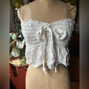 American Eagle Knitted Bow Crop Top